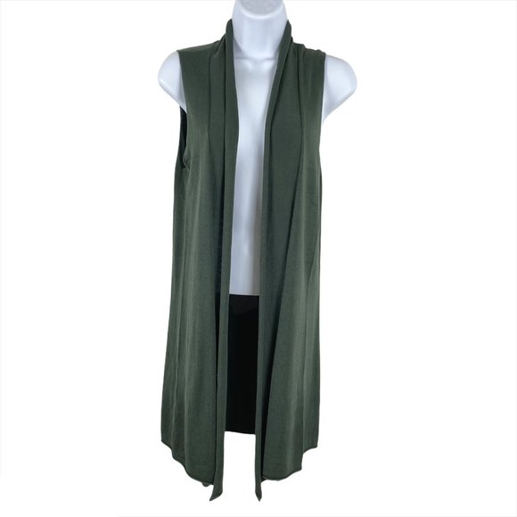 Eileen Fisher Sweaters - Eileen Fisher Open Cardigan Vest Silk Viscose Gree